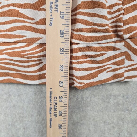 Loft Outlet Womens Long Sleeve Zebra Print Top Brown White Size L Cotton Blend - Picture 4 of 5